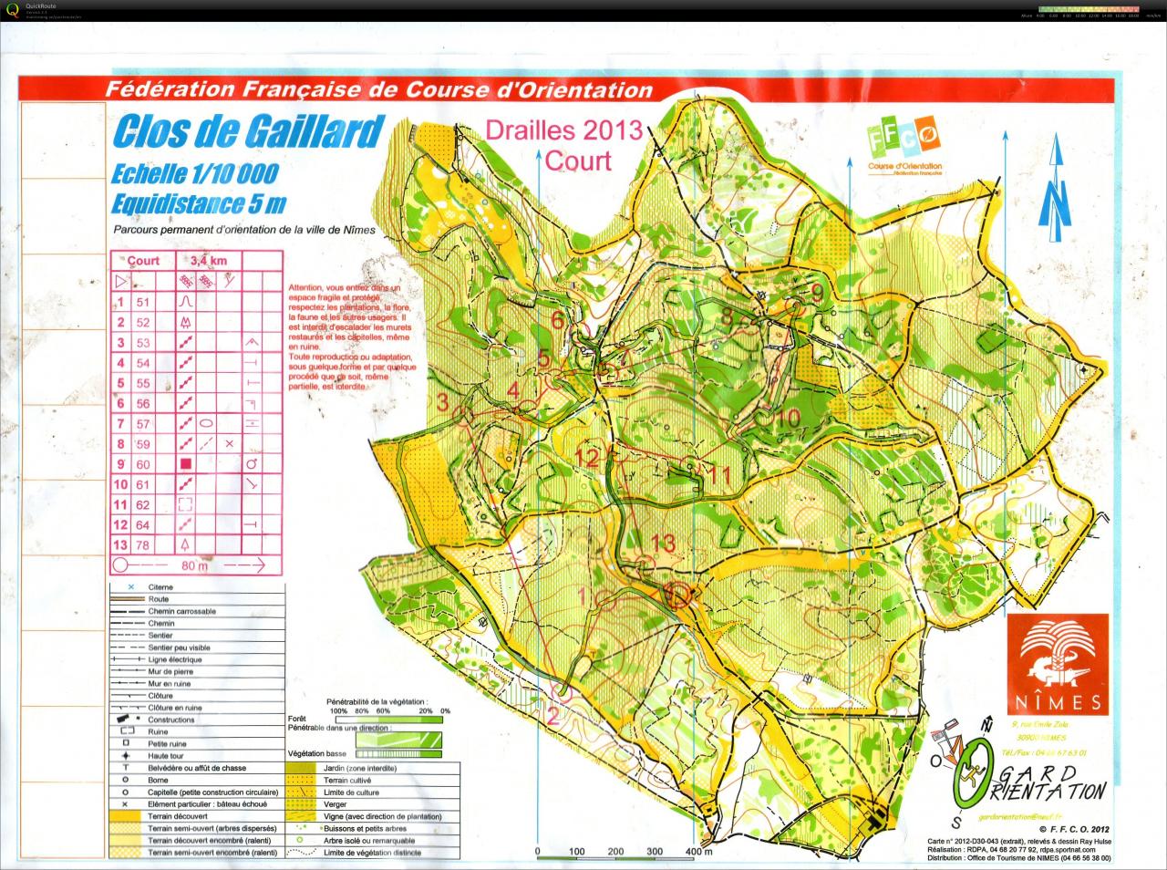 Carte et trace drailles 2013